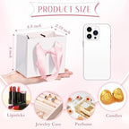 Kolldenn 50 Pcs Small Gift Bags Bulk with Bow Ribbon Handles, White Pink - Image 5