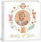 Baby Memory Book – First 5 Years Keepsake Book for Boy or Girl, 120-Page Baby Milestone Journal with 6 Keepsake Folders, Laminated Hardcover, Gold Spiral Binding & Photo Window by Unknown