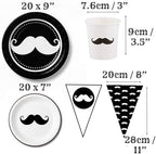 174PCS Mustache Party Decorations, 20 Guests -Large Mustache Decoration for Father's Day, Baby Shower, Men's Birthday, Little Man Theme Party, Graduation Decorations, Barber's Party, Bachelor Party - Image 3