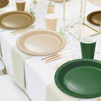 Whaline 244Pcs Woodland Tableware Set Serves 48 Sage Green Brown Disposable Dinnerware 48 9" Plates 48 7" Plate 48 9oz Cups 100 Napkins for Baby Shower Forest Party Supplies - Image 5