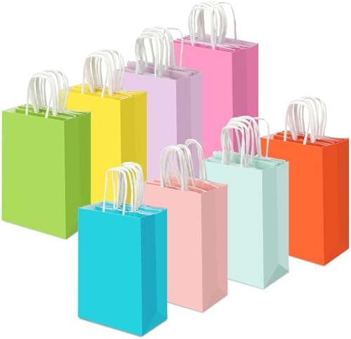 Kolldenn 80 Pack Pastel Small Paper Gift Bags Bulk with Handles by Unknown