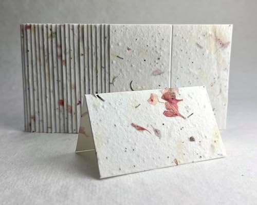 Of The Earth Handmade Paper - Wildflower Seed Paper Folding Escort Card - Place Card/Name Card/Gift Card - 3.5" x 4" - Set of 24 (24s Pink Petal) - Image 7