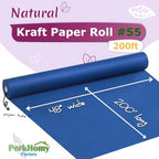 PerkHomy 48" x 2,400" (200') Blue Kraft Paper Roll for Craft Bulletin Board Paper Art Table Covering Crafting Gift Wrapping Bouquet Packing Parcel 80GSM 55LB (Blue, 48" x 200') - Image 2
