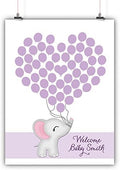 Personalized Baby Shower Guest Book Alternative Elephant Customized Poster, Print, Framed or Canvas, 50 Signatures by INKtropolis