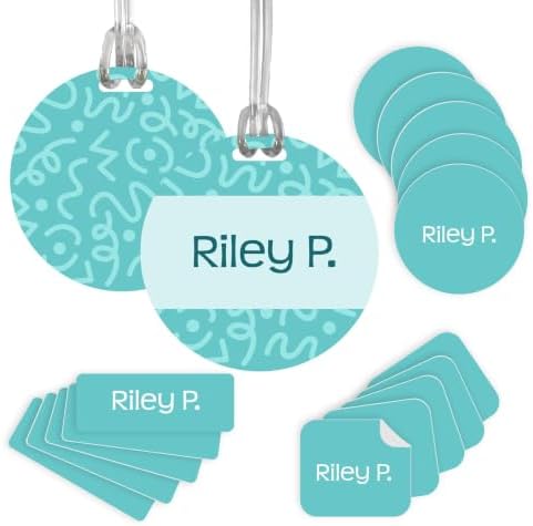InchBug Personalized Name Label Combo Pack, 97-Piece, Totally Teal by Inchbug