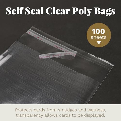 100 Pack Goefun Blank White Cards and Envelopes 5x7 with Clear Cello Bags - Image 3