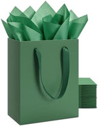 YACEYACE Green Gift Bags 20Pack, Green Gift Bags with Tissue Paper by YACEYACE