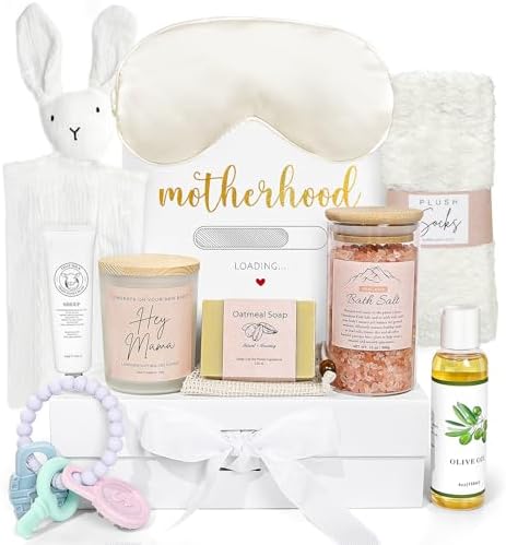 New Mom Gifts, 11PCS New Mom Care Package After Baby, Baby Shower Gifts for Mommy To Be, Gift For Expecting Mother, Pregnancy Gift Basket Essentials, First Time Mothers Day Birthday Gift for Women by iAOVUEBY