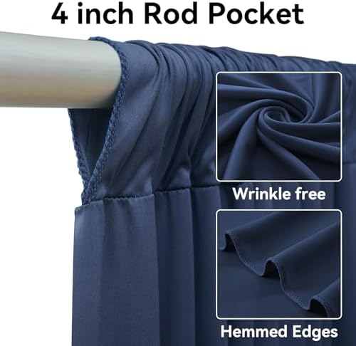 40ftx12ft Navy Blue Backdrop Curtains for Parties, Wrinkle Free 8 Panels 12 ft Long Photo Backdrop Drapes Back Drop Cloth for Wedding Birthday Photography Background Party Decor - Image 2