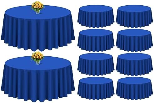 Showgeous 90 Inch Royal Blue Round Tablecloths, Polyester Table Covers by Showgeous
