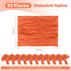 50 Pack Orange Cloth Napkins 20x20Inch Cheesecloth Napkins - Image 2