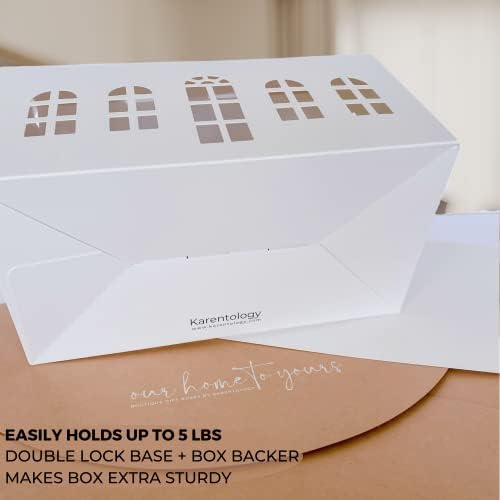 10 Pcs Large Mansion House Shaped Gift Boxes for Treats, Dessert, Fancy Cookie, White Gable Bakery Packaging - Image 6