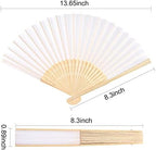 FEPITO 50 Pieces White Handheld Paper Fan - Image 2