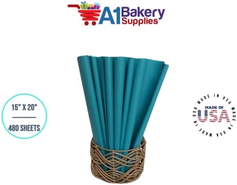 Gift Wrapping Tissue Paper 15X20 480 Pack by A1 Bakery Supplies (Caribbean Teal) - Image 4
