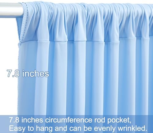 10ft x 15ft Baby Blue Wrinkle Free Backdrop Curtains for Wedding Party Backdrops Curtain Drapes Fabric Decorations Photo Back Drop Cloth for Baby Shower Photography Stage Reception - Image 7