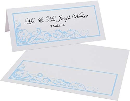 Scribble Vintage Swirl Printable Place Cards, Light Blue, Set of 150 (25 Sh - Image 2