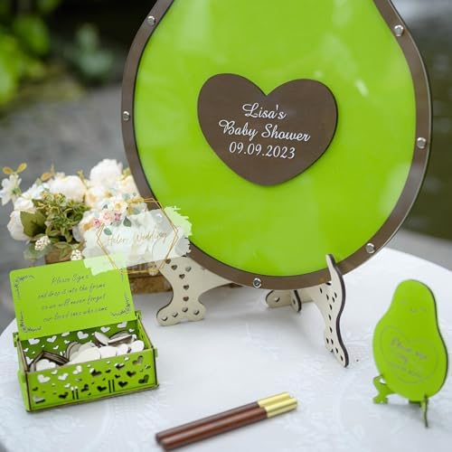 Personalized Avocado Baby Shower Guest Book Alternative Drop Box Frame - Image 4