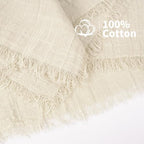 Showgeous 30 Pack Natural Cloth Napkins with Fringe, 16x16 inch 100% Cotton - Image 4