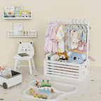BAMBOOHOMIE Baby Shower Crate Closet, Baby Baskets with Hangers Handle, Baby Crate Box for Baby Shower, Welcome Gift Basket for Newborn Baby, Pregnancy Gift for New Parents (White, Large Size) - Image 5