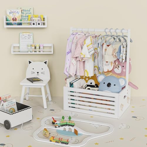 BAMBOOHOMIE Baby Shower Crate Closet, Baby Baskets with Hangers Handle, Baby Crate Box for Baby Shower, Welcome Gift Basket for Newborn Baby, Pregnancy Gift for New Parents (White, Large Size) - Image 5