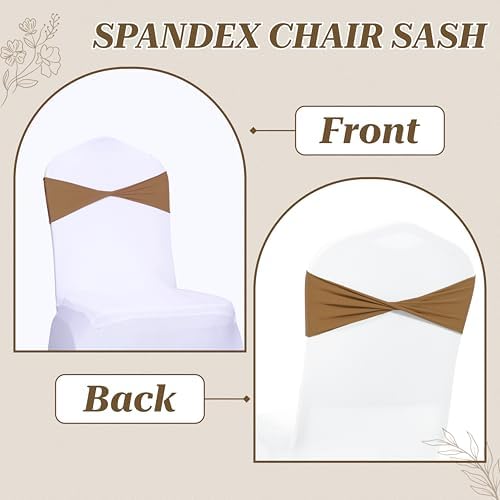 MDS Pack of 200 Spandex Chair Sashes Without Slider Buckles – Mocha - Image 4