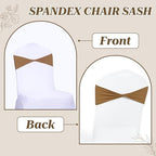 MDS Pack of 100 Spandex Chair Sashes Without Slider Buckles – Mocha - Image 4