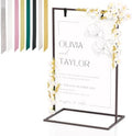 50H" Wedding Welcome Sign Stand with 8 Pair Satin Ribbon & 2 Leather Strap by Cathyeen