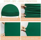 Wedding Arch Cover Spandex Arch Backdrop Covers Set of 3 (7.2FT, 6.6FT, 6FT) Green Covers for Balloon Arched Backdrop Stands Cover Arched Fabric Stretchy Backdrops for Birthday Party Grad Decoration - Image 6