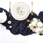 6 Pack Navy Blue Cheesecloth Table Runner 10Ft 23 x 120 Inch - Image 3