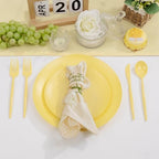 EjonirInjonir 150pcs Premium Yellow Disposable Plates for Party Matte Set - Image 7
