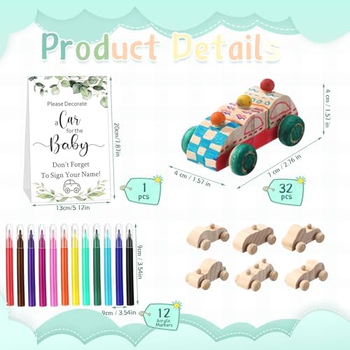 WinnerWhy Baby Shower Games Decorate a Car Craft Kit, Leaf - Image 2