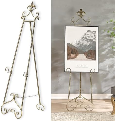 60” H Vintage Easel Stand for Sign Metal Adjustable by CaliDecor-UpgradeYourHome