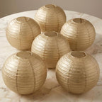 Generic Paper Lanterns Round Decorative Ball Lanterns Lamps for Weddings, Birthdays, Parties and Events 16-Inch 5 Packs (Gold) - Image 7