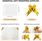 8 Pack Small Woven Baskets, 12"x 8"x 5" Empty Gift Baskets with Gift Bags and Bows, Gift Baskets for Christmas Mother's Day, Baby Showers, Birthdays, Raffle Storage Basket with Handles, White - Image 3
