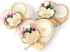 50 Piece Wooden Candle Holders, Baby Shower Favors for Guests, Baptism Candle Favors,Baby Shower Return Gifts for Guests .(Pink) by Unknown