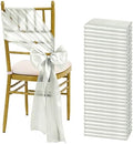 fani Silver Satin Chair Straps Bows,60 PCS 7x108 Inch,Chair Sash by fani
