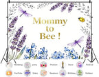 12X8ft Fabric Mommy to Bee Backdrop Bumblebee Newborn Honey Comb Floral Photography Background Baby Shower A Little Honey is on the Way Party Decorations Photo Studio Props - Image 2