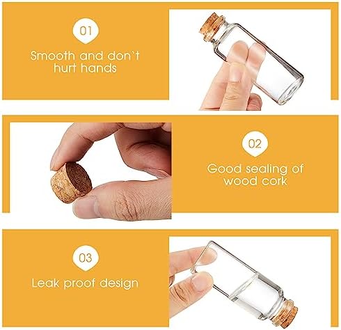 Patelai 72 Pcs Small Glass Jars with Cork Lids, Mini Bottles,40ml/1.3oz - Image 4