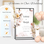 50H" Wedding Welcome Sign Stand with 8 Pair Satin Ribbon & 2 Leather Strap - Image 2