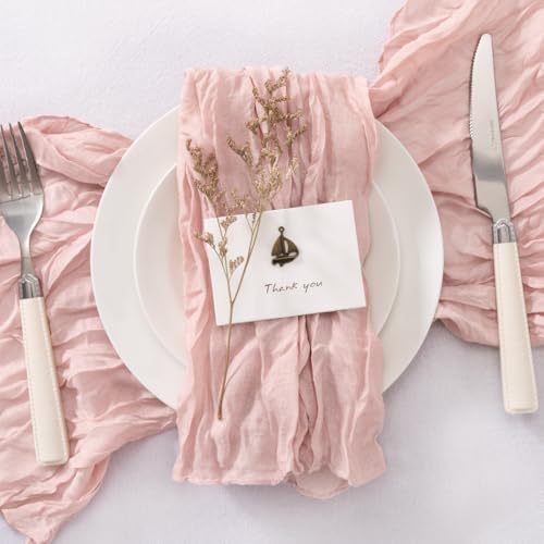 Dusty Pink Cheesecloth Napkins Pink Cloth Napkins Bulk,Set of 100 - Image 4