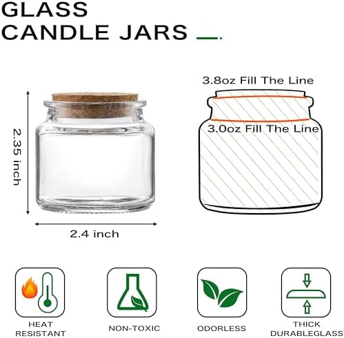 Danmu 3oz Candle Jars,Small Glass Jars with Lids for Making Candles 24 Pack - Image 2