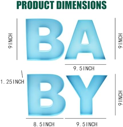 Baby Letter Fillable for Baby Shower Party Sweet Charcuterie Board Food Cardboard Paper Mache Cutout Serving Tray (Blue) - Image 3