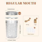 CycleMore 16 oz 12 Pack Crystal Mason Jars With Airtight Lids - Image 2