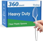 Dealusy 360 Count Clear Plastic Spoons Disposable by Dealusy
