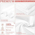 Showgeous 85x85 Inch White Square Tablecloths, Polyester Table Covers - Image 3