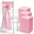 50 Pcs Pink Satin Chair Sashes Bows, 7 x 108 Inch by Unknown