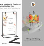 50H" Wedding Welcome Sign Stand with 8 Pair Satin Ribbon & 2 Leather Strap - Image 5