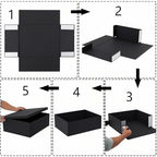 UoeRing 2Pcs Black Extra Large gift box with lids 16.5×13×8 Inches gift boxes for presents,Birthday Box (include Ribbon, Paper Shred Filler Gift Card & Envelopes) - Image 4