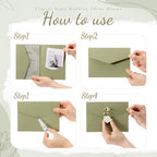 100 Set Wedding Invitation Kits Trifold Pockets,Green,White - Image 3