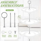 2 Pcs 3 Tier Porcelain Cupcake Stand, Holder Tower, Delicate Round Shape - Image 6